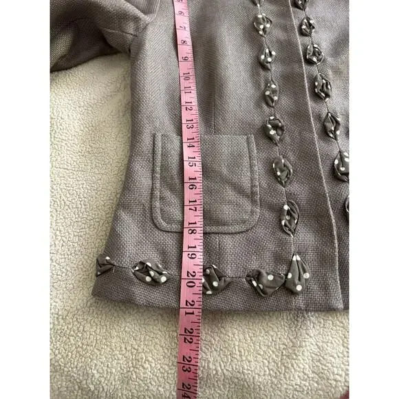 Boden Linen Blend Blazer, Size 4 Peter Pan Polka Dot - Picture 8 of 10